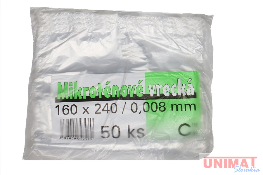 HDPE vrecká 16x24/50ks, balené pre MOP, 8my