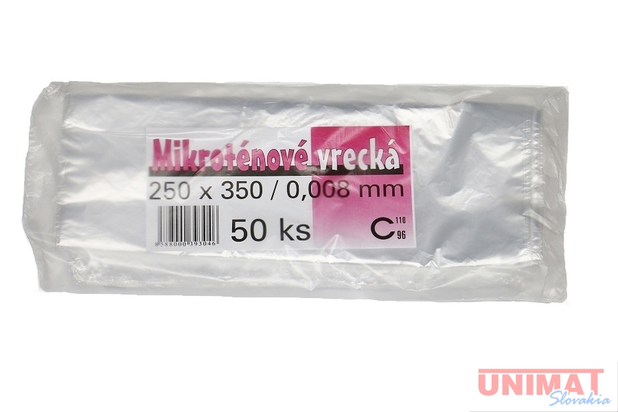 HDPE vrecká 25x35/50ks, balené pre MOP, 8my