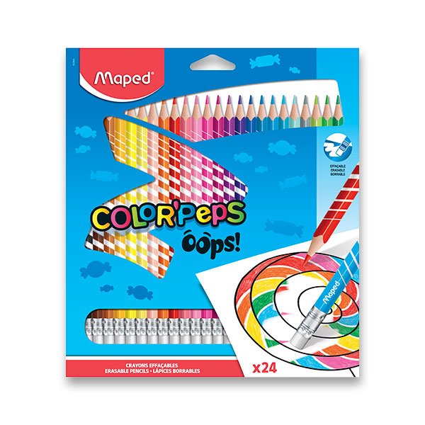 Pastelky  24 ks Maped  "Color Peps" Oops s gumou