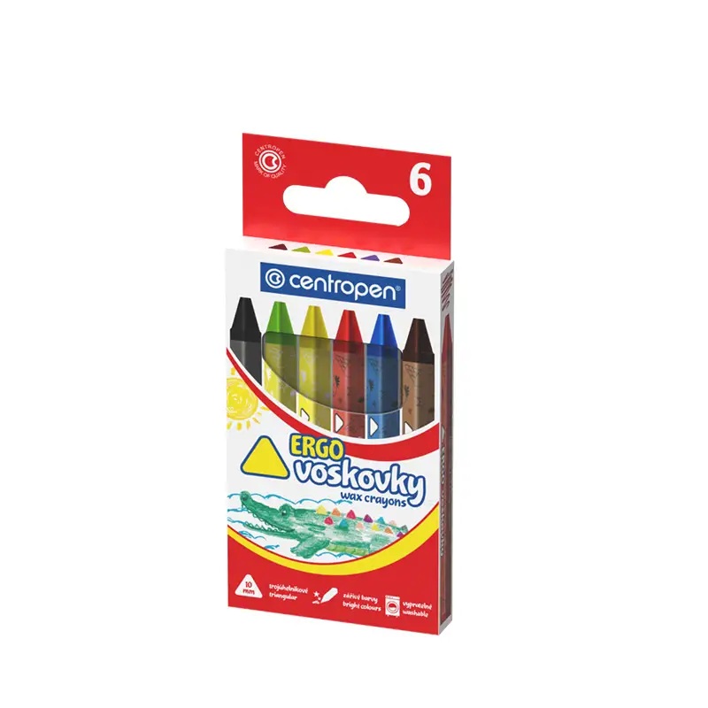 Voskovky, 6ks, Centropen, trojhranné