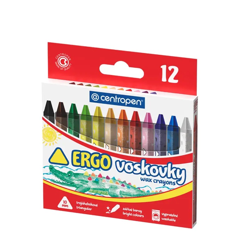 Voskovky Centropen 9531, trojhranné, 12 ks
