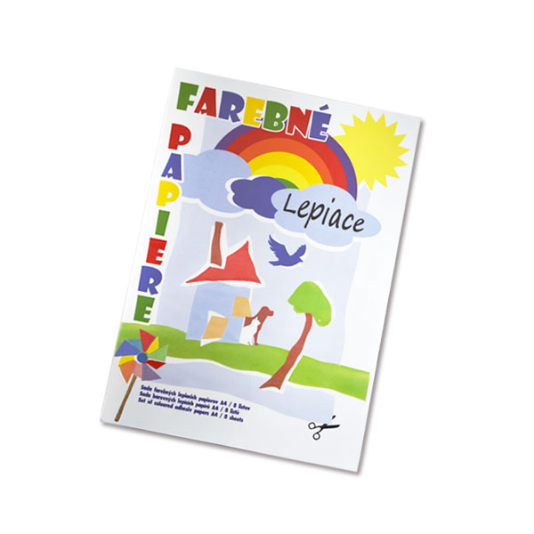 Farebný papier, lepiaci, 8 listov
