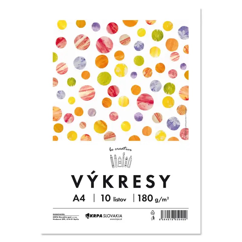 Výkres A4, 180g,  210 x 297 mm, 10ks