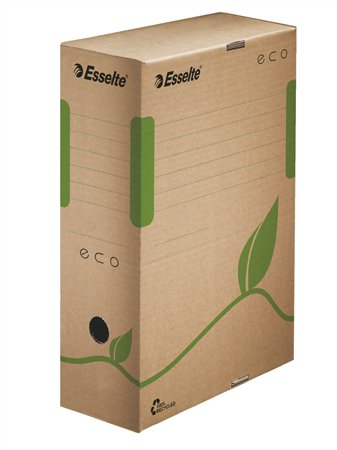 Archívny box, A4, 100 mm, recykl. kartón, ESSELTE "Eco", hnedý