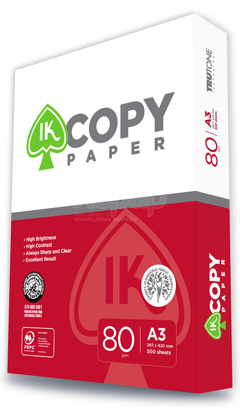 Kopirovací papier, A3 80g IK Copy, 500ks