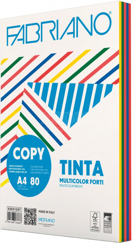 Kopirovací papier A4 80g, Fabriano, mix intenziv, 250ks