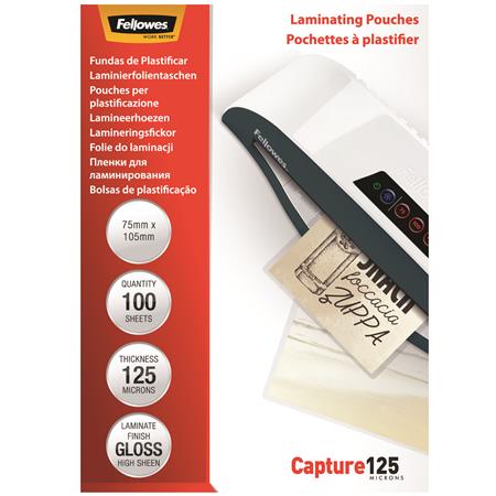 Fólia laminovacia A7, 125 mikr., 75x105 mm, lesklá, 100 ks, FELLOWES