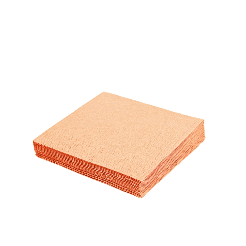 Servítky 33x33cm, apricot, 1vrst, 100ks