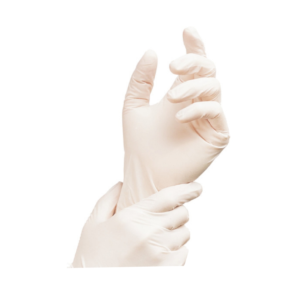 Rukavice latex. nepudr.  "M"   / 100 ks