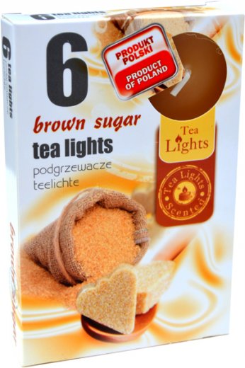 Sviečka čaj  6ks, brown sugar