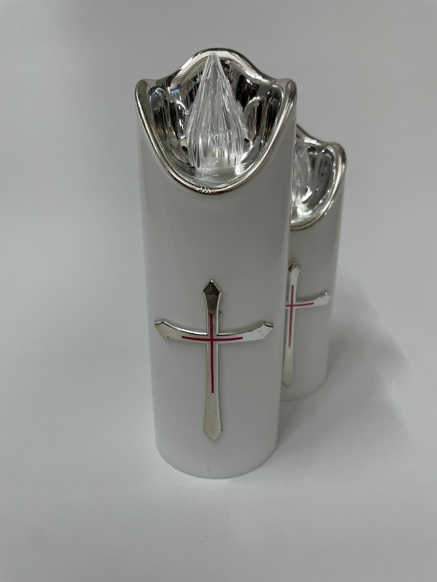 Led sviečka s krížom, 14,5cm, WF-005